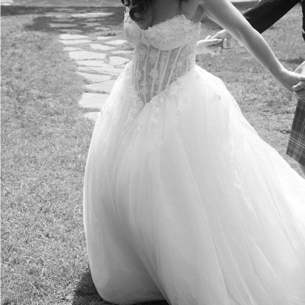 Custom gown with a basque waist!